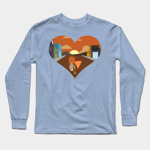 Pizza and Ginger Girl love Long Sleeve T-Shirt by Mendel